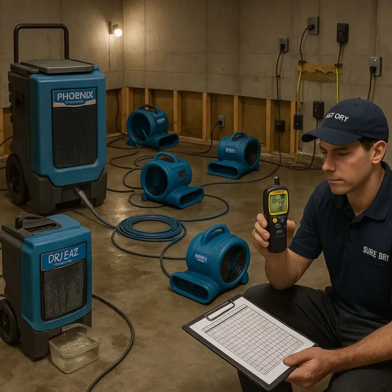 Structural Drying and Dehumidification process in Brenas, PR
